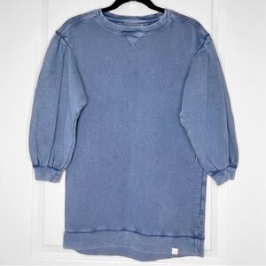 NWT TREASURE & BOND Tunic Sweatshirt Puff Sleeve Blue Casual Top Jr S or W 4 - 6